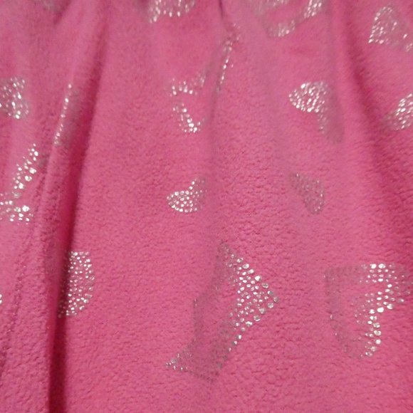GEORGE, large (14/16) pink fleece pants, silver heart print, GUC - Picture 15 of 15